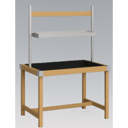 Supporto a portico in legno con ripiano in lamiera - WoodLine 200x90x100cm