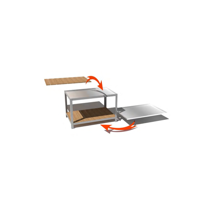 Vasca in alluminio con scarico per gamma Indus 78x78 cm