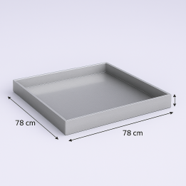 Vasca in alluminio con scarico per gamma Indus 78x78 cm