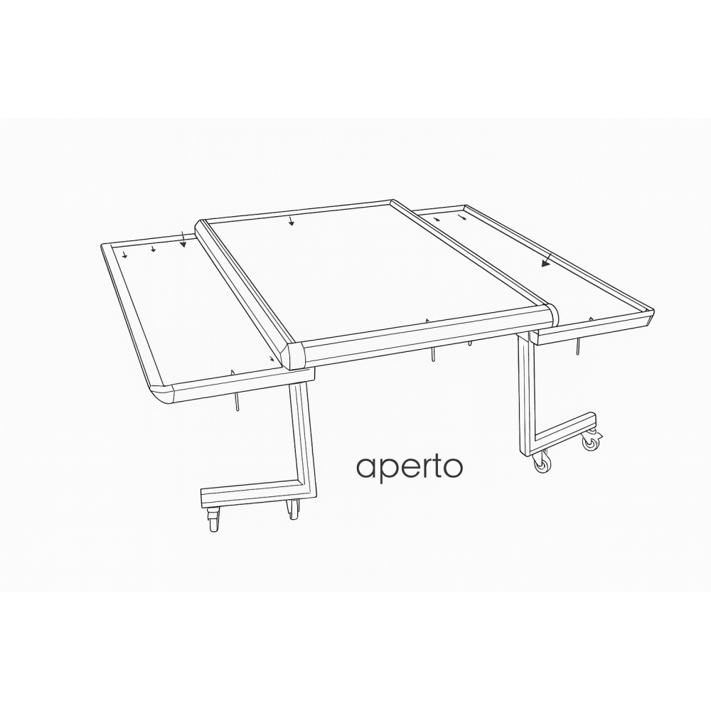 Tabl'Easy apribile 205x(98-180)x75 cm