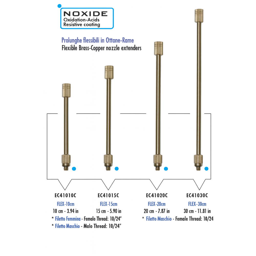 PROLUNGA FLESSIBILE PER UGELLI IN OTTONE-RAME TCN 10/24"