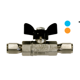 Valvola a sfera di intercettazione con raccordi innesto 3/8" - 80 bar