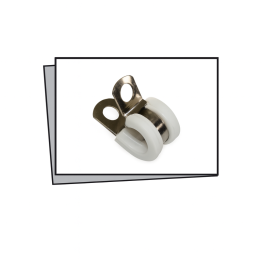 Graffa fissatubo da 1/4” inox con guarnizione BIANCA