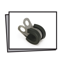 Graffa fissatubo da 1/4” inox con guarnizione - NERA