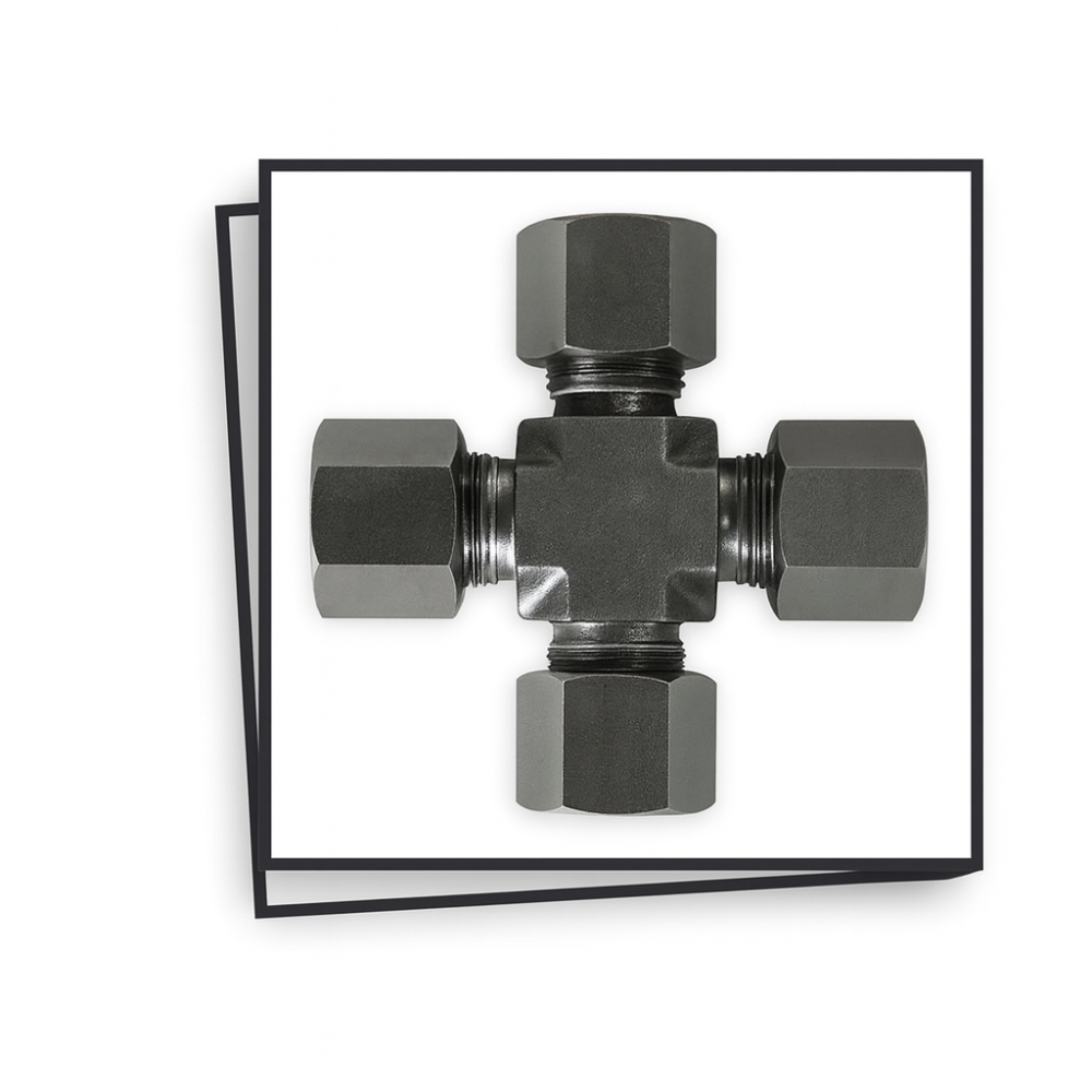 Raccordo a croce INOX (4 vie) 10mm
