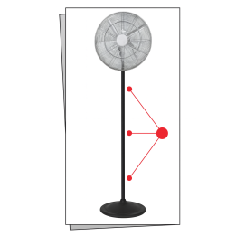 PIEDISTALLO PER VENTILATORE IN 3 PARTI H.175cm